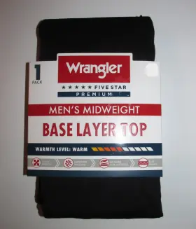 Wrangler 190009538038 Mens Midweight Base Layer Shirt Size Large Brand New In Package