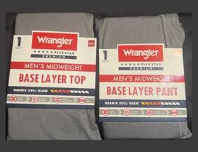 Wrangler 190009538151 Xxl Base Layer Top And Pant Set Mens Midweight Charcoal 2xl Warm New E28