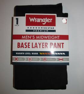 Wrangler 190009538250 Mens Midweight Base Layer Pants Size 2xl Brand New In Package