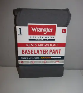 Wrangler 190009538335 Mens Midweight Base Layer Pants Size Large Brand New In Package