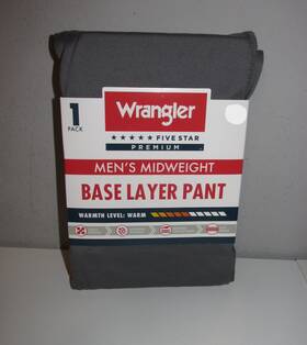 Wrangler 190009538359 Mens Midweight Base Layer Pants Size 2xl Brand New In Package