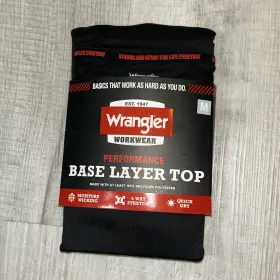 Wwa04m0046 Wrangler New Workwear Performance Baselayer Top Nylon Black Size Medium