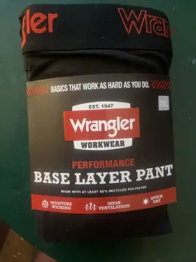 Wwa04m0047 Wrangler Workwear Performance Base Layer Pant Mens 2xl Black Quick Dry New