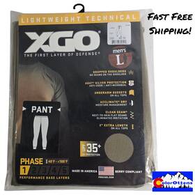 Xgo 007203 Performance Base Layer Pant Mens Sz L 36-38 Tan Lightweight Tech Upf 35
