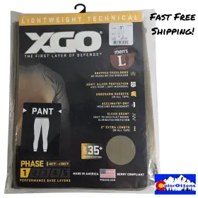 007203 Xgo Performance Base Layer Pant Mens Sz L 36-38 Tan Lightweight Tech Upf 35