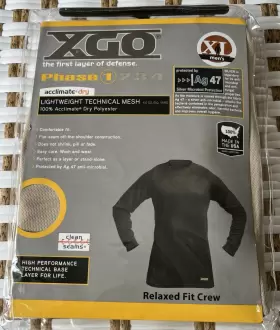 1g11a Xgo Phase 1 Mens Crew Lightweight Tech Mesh Base Layer Top Desert Sand Xl