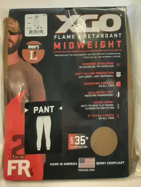 2f12v-499-l Xgo Midweight Flame Retardant Thermal Pants Fr Phase 2 Size Large 36-38