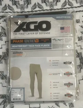 4g12v Xgo Phase 4 Desert Sand Fleece Base Layer Pants L Quick Drying Polyester