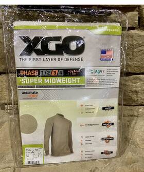 Xgo 785146384060 Mens Super Midweight Phase 3 Baselayer Shirt Desert Sand Size Xl New