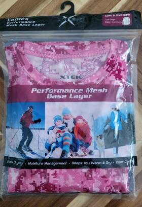 Xtek 645619358090 Womans Performance Mesh Base Layer Pink Digital Camo Size Large