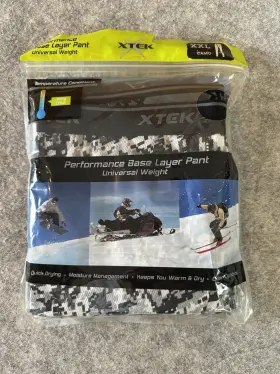 Xtek 645619411658 Performance Stretch Mens Base Layer Crew Pants Xxl New Digital Camo