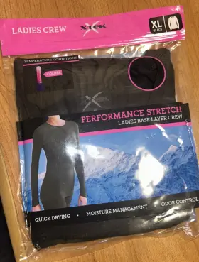 Xtek 645619626649 Performance Mesh Base Layer Crew Top Women Xtra-large Xl Black - New