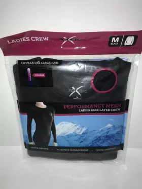 Apo-172-1 Xtek 645619626878 Performance Mesh Base Layer Crew Top Women Medium Black Nwt