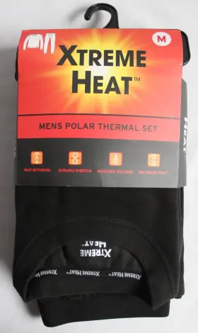 Slbnti713135 Xtreme Heat Mens Size M Polar Thermal Set 2-piece Black Baselayer
