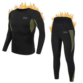 Bnny2-m Yunoble Men S Thermal Underwear Set Cold Weather Fleece Lined Sport Long Johns Base