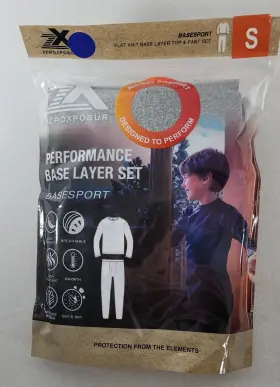 Zeroxposur 195365771280 Boys Performance Base Layer Set Gray Top And Bottom Size Small 6/7 New