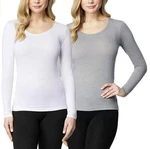 32 Degrees Heat Women's 2PK Long Sleeve Scoop Neck Base Layer Top White And Grey New. Price: $20.99.