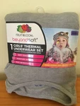New Fruit Loom Beyond Soft Girls Thermal Underwear Set Gray Many Sizes. Price: $10.79.