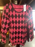 Leveret Argyle Black & Red Matching Pajama Set - Women Size Small New. Price: $9.99.
