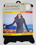 Climateright Cuddl Duds Women Black Stretch Fleece Base Layer Crew L/g New. Price: $10.99.