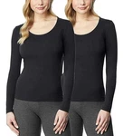 32 Degrees Heat Women's Xl 2-PACK Long Sleeve Scoop Neck Black Layer Tops N0435 New. Price: $20.00.