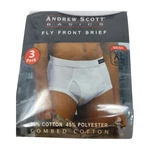 3 Pack Andrew Scott Basics Fly Front White Briefs Sz Xl New Mens Underwear. Price: $7.99.