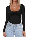 Ekouaer Women's Scoop Neck Long Sleeve Top Tight Shirts Thermal Medium, Black New. Price: $37.83.