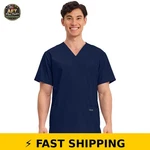 Cherokee Men's V-neck Top WW695, 4 Pockets, Navy, Size New. Price: $52.99.
