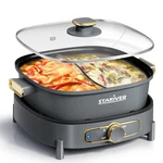 Stariver Hot Pot Electric With Divider, Large 6L Nonstick Double-flavor Elect... New. Price: $121.68.