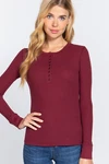 Womens Long Sleeve Henley Thermal Top Button T-shirt Waffle Knit Warm Layering New. Price: $7.95.