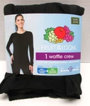 Fruit Of Loom Ladies Fol Thermal Waffle Crew Top-black-xl (16-18)-NEW. Price: $9.99.