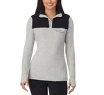 Cuddl Duds Women's Black/gray Fleecewear Long-sleeve Collared Top Xl New. Price: $32.00.