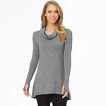 New Cuddl Duds Womens Gray Cowl Neck Knit Long Sleeve Thumb Hole Tunic Top Sz Xl. Price: $27.37.