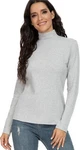 Women's Thermal Cotton Long Sleeve Mock Turtleneck Top Cozy Warm Base Layer New. Price: $39.58.