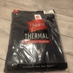 Hanes Thermal Crew Neck Top Mens Size X- Large Black New. Price: $5.00.