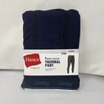 Hanes Men Small Thermal Pant Tagless Navy Comfort Elastic Functional Fly New. Price: $18.00.
