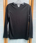 Cuddl Duds Cool Max Shirt Top Women's Black Long Sleeve Round Neck Pre-owned. Price: $12.00.