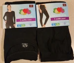 Fruit Of Loom Women's Small 4-6 Waffle Thermal Set Black Shirt & Pants 21425 New. Price: $19.50.