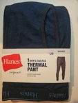 New Hanes Men's Tagless Blue Knit Thermal Pant Bottom Long Johns Large 38" - 40". Price: $9.99.
