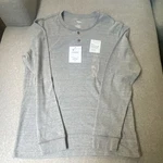 Sonoma Men's Gray Solid Henley Long Sleeve Knit Cotton Blend T-shirt Size New. Price: $10.00.