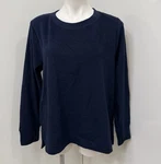 Cuddl Duds Fleecewear Stretch Hi-lo Crew Pullover Womens Top Navy Blue Sz Large New. Price: $7.50.
