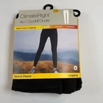 Climate Right Cuddl Duds Black Stretch Fleece Leggings With Pocket Large New. Price: $15.00.