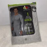 New Fruit Of Loom Men's Size 2XL Light Heather Gray Thermal Henley Top 2018. Price: $10.76.