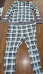 Cuddl Duds Crew Neck & Legging Set Grey Plaid Climate Right Jersey Base Layer Pre-owned. Price: $20.00.