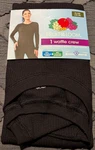 New Women Fruit Of Loom Waffle Thermal Crew Shirt Black Xl 16-18 -5657. Price: $9.79.