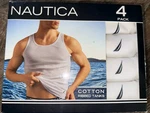 Nautica Men's 4-PACK Tanks Tops Cotton Blend White Undershirts (42-44) New. Price: $25.80.