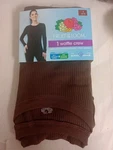 Womens Medium 8-10 Waffle Top Fruit Of Loom Brown Thermal Crew New. Price: $10.95.