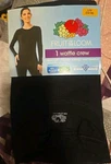 Fruit Of Loom Ladies Fol Thermal Waffle Crew Top-black Large (12-14) New. Price: $12.99.