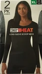 32 Degrees Womens 2PK Heat Long Sleeve Shirt Scoop Neck Black/gray Xl Nwt New. Price: $11.00.
