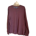 Regular Fit Waffle-knit Henley Long Sleeve Shirt Maroon Mens Size Large Nwt New. Price: $16.99.